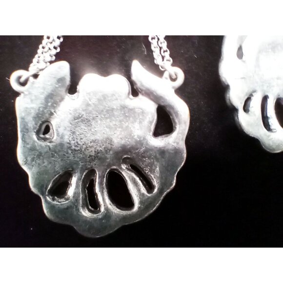 Vintage Silvertone Chain Drop Earrings Black Rhinestone Statement Dangle Gothic - Picture 11 of 14